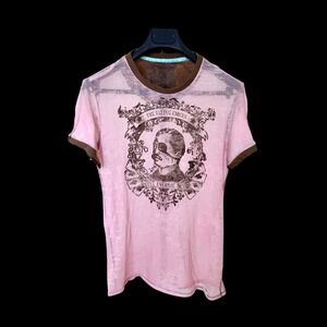 Y2K Energie The Flying Circus Pink Burnout Ringer T-Shirt Vintage